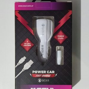 CARGADOR DE AUTO DUAL FAST CHARGE IPH SOUL