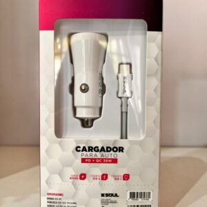 CARGADOR DE AUTO SOUL 38W TYPO C A TYPO C