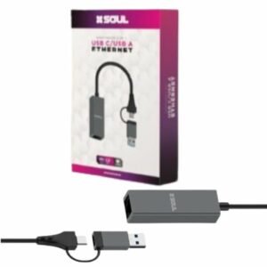 ADAPTADOR 2 EN 1 TYPO C/USB A ETHERNET SOUL