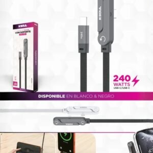 CABLE CON SOPORTE TYPO C A TYPO C 240W SOUL